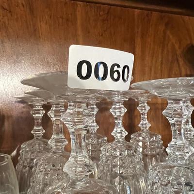 Big Lot Vintage Etched Glass, Crystal, Barware Glasses Decanter