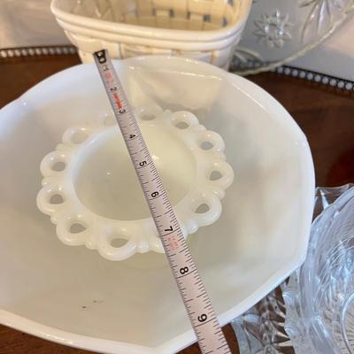 BIG Decorative Collectibles Lot - Silverplate, Cut Glass, Crystal, Milk Hobnail Glass,