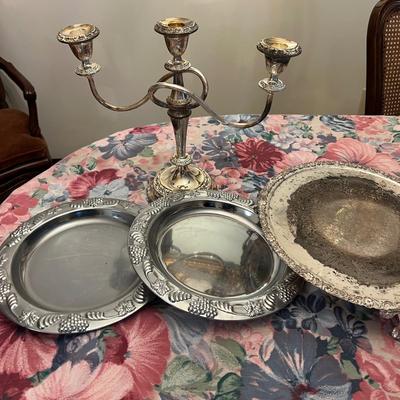 BIG Decorative Collectibles Lot - Silverplate, Cut Glass, Crystal, Milk Hobnail Glass,