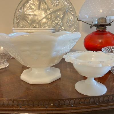 BIG Decorative Collectibles Lot - Silverplate, Cut Glass, Crystal, Milk Hobnail Glass,
