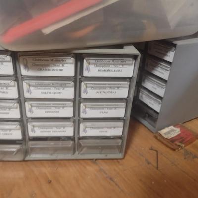 Collection of Pigeonhole Shop Storage Boxes, Miscellaneous Containers of Hardware, Etc.
