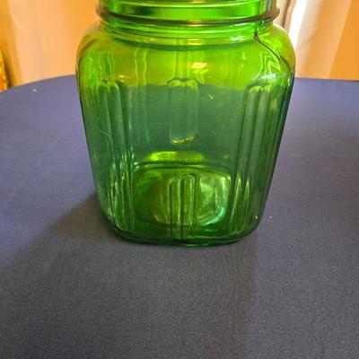Green Glass Canister