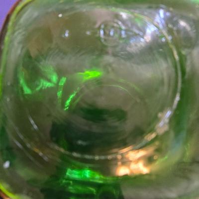 Green Glass Canister