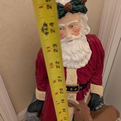 Approx 25" Tall Resin Santa & Forest Animals Marked J R 97 (FD)