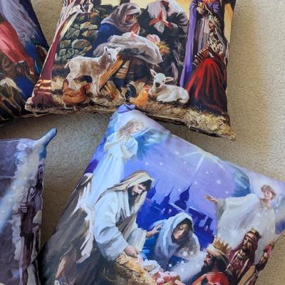 Christmas Nativity Throw Pillows (FD)