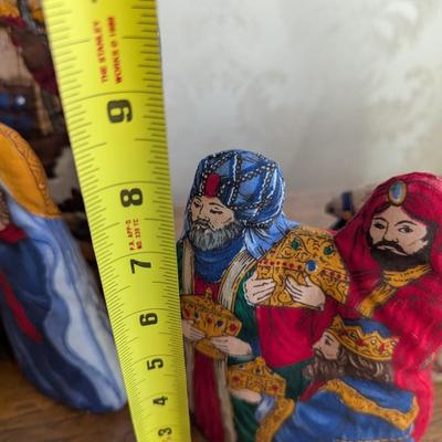 Vintage Cloth Fabric Christmas Nativity Scene
