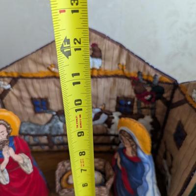Vintage Cloth Fabric Christmas Nativity Scene