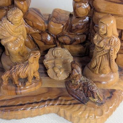 Zachariah Bros Nativity Scene Handcrafted In Bethlehem Made From Olivewood