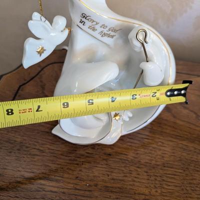 Apple Tree Designs Lighted Nativity Scene Ceramic White (DR)