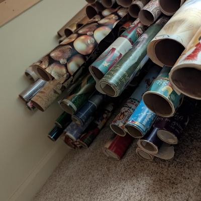Assortment Of New & Used Wrapping Paper