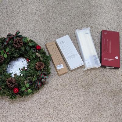 Christmas Wreath & Candles