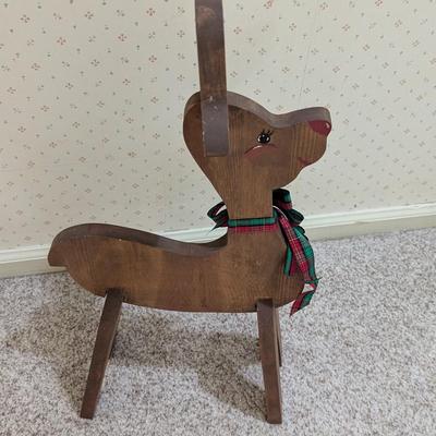 Wooden Reindeer Figure