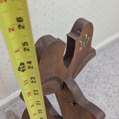 Wooden Reindeer Figure