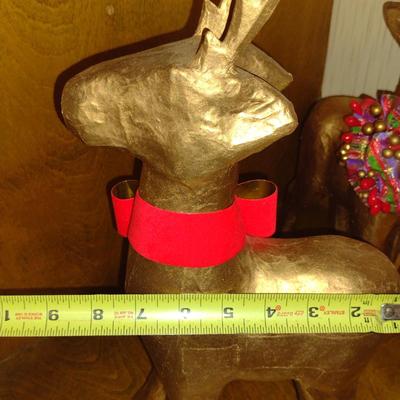 Set of Three Paper Mache Deer- Approx 16" Tall