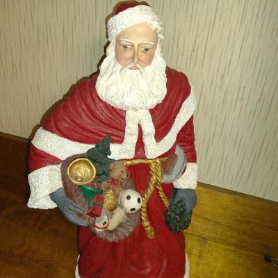 Large, Painted Santa Figurine- Approx 19 1/2" Tall