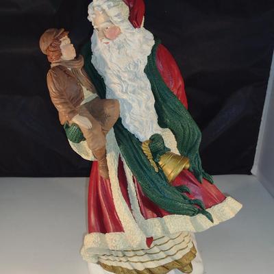 Santa with Child Figurine- Approx 14 1/2" Tall