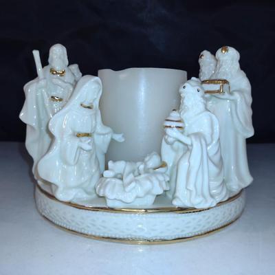 Nativity Design Candle Holder- Approx 6 1/2" in Diameter
