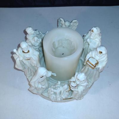 Nativity Design Candle Holder- Approx 6 1/2" in Diameter