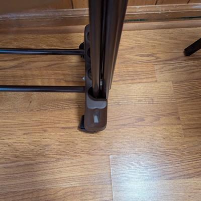 4 Cosco Brown Vinyl TV Trays Mid Century Modern Tall Metal Legs Wheeled Stand Choice 2