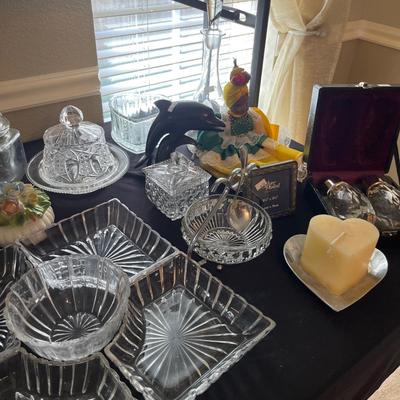 Bird Figurines, Crystal trinket Boxes, Glass
