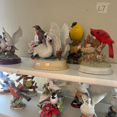 Bird Figurines, Crystal trinket Boxes, Glass