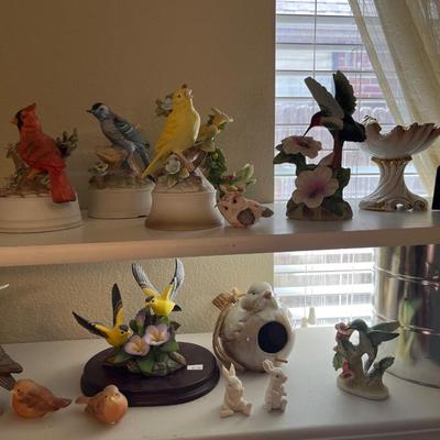 Bird Figurines, Crystal trinket Boxes, Glass