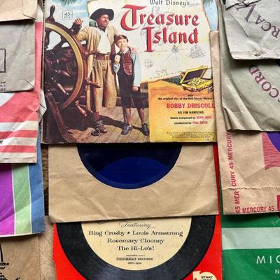LOT OF VARIOUS 45’s, INCLUDING DISNEYS TREASURE ISLAND AND WINNIE THE POOH