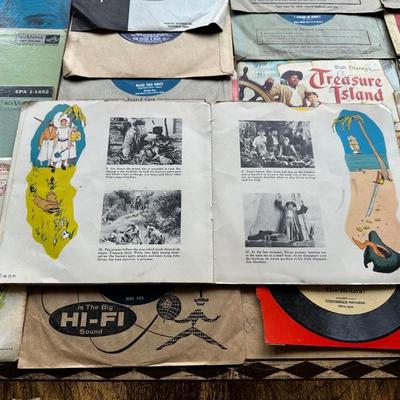 LOT OF VARIOUS 45’s, INCLUDING DISNEYS TREASURE ISLAND AND WINNIE THE POOH
