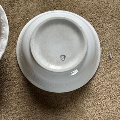 VINTAGE FLORAL BOWLS BY THE WHEELING POTTERY CO. AND KEYSTONE