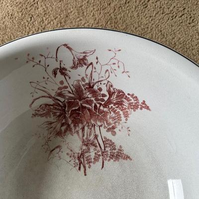 VINTAGE FLORAL BOWLS BY THE WHEELING POTTERY CO. AND KEYSTONE