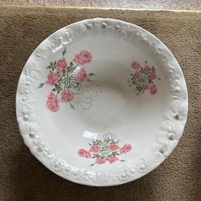 VINTAGE FLORAL BOWLS BY THE WHEELING POTTERY CO. AND KEYSTONE