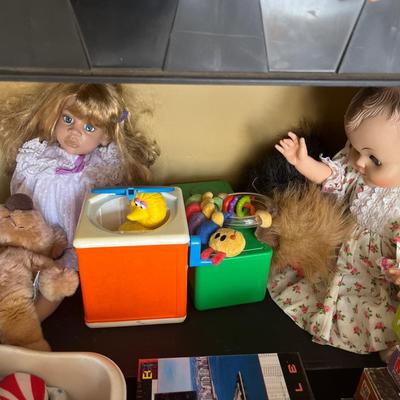 Train parts, dolls, puzzles and clothes for dolls