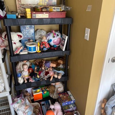 Train parts, dolls, puzzles and clothes for dolls