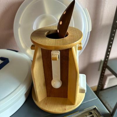 CANDY THERMOMETER, PLASTIC CONTAINERS, ROLLING PIN AND MORE