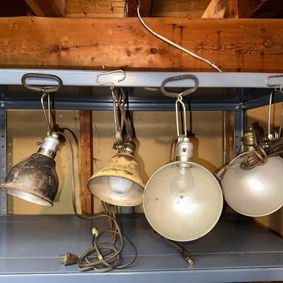 VINTAGE LAMPS AND LAMP CHIMNEYS