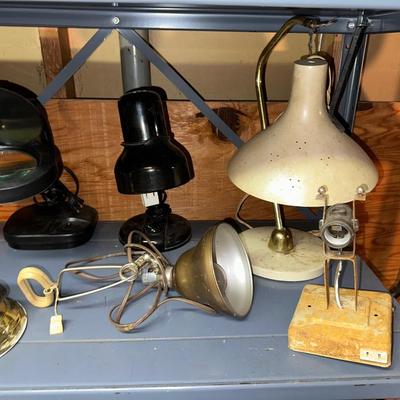 VINTAGE LAMPS AND LAMP CHIMNEYS