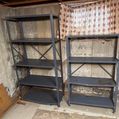 2 METAL SHELVES