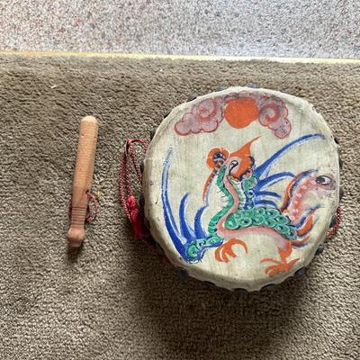 VINTAGE MILKING STOOL AND DRUM