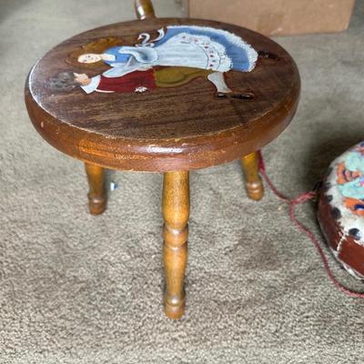 VINTAGE MILKING STOOL AND DRUM