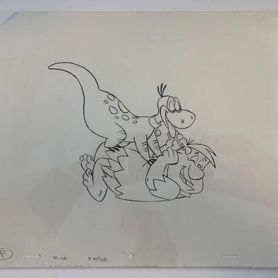 The Flintstones original hand drawn artwork for cartoon