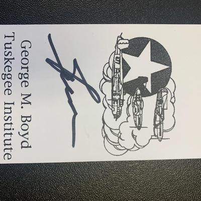 George M. Boyd, WWII Tuskegee Airman, signed promo card
