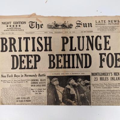 The Sun 1944 Vintage Newspaper