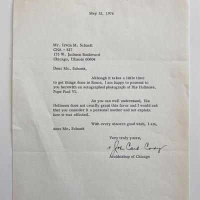 John Cardinal Cody signed letter