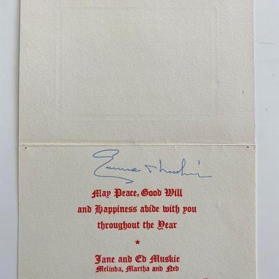Secretary of State Ed Muskie signed card
