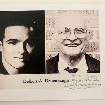 Dlebert A Dauenbaugh signed paper cardstock photo