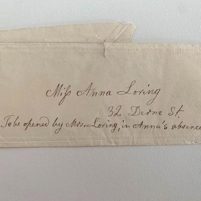Unsigned Anna Loring addressed envelope