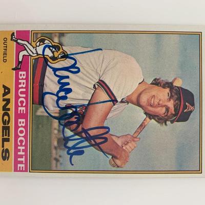 Bruce Bochte signed baseball card