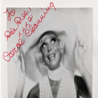 Carol Channing signed photo card