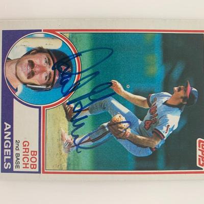 Bob Grich signed baseball card