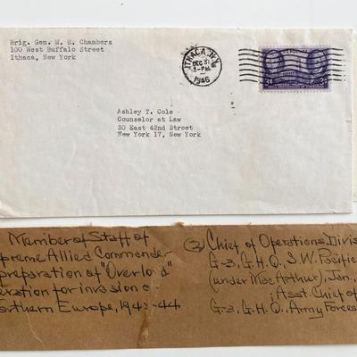 General W.E. Chambers initialed note